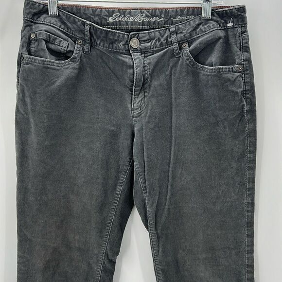 Eddie Bauer women’s size 10 dark gray boyfriend fit corduroy pants - Picture 1 of 4
